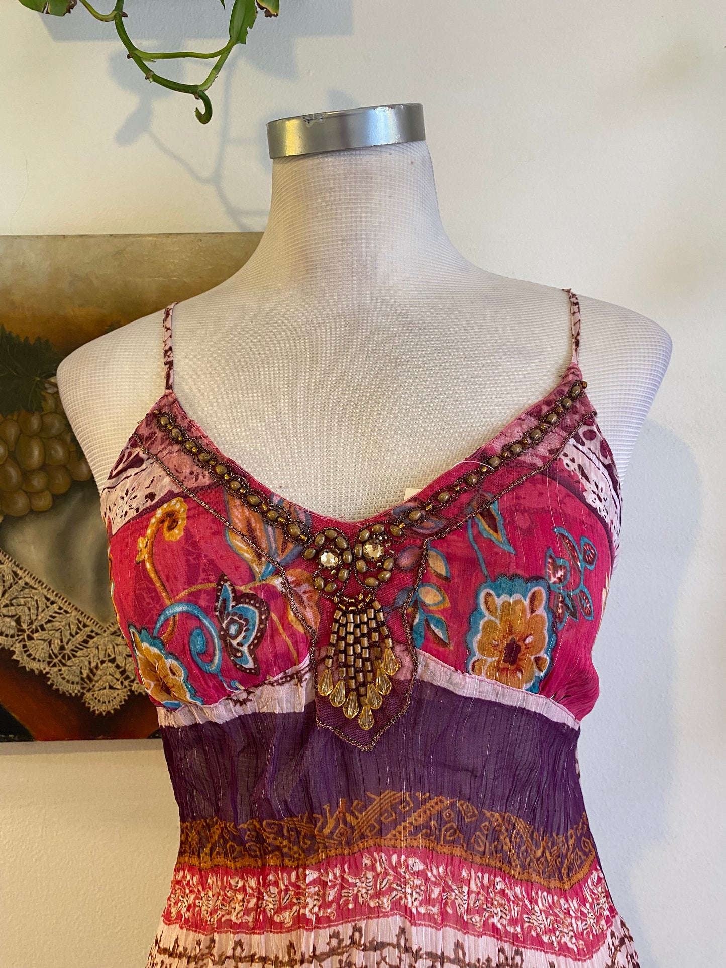 Silk based brand new beaded top