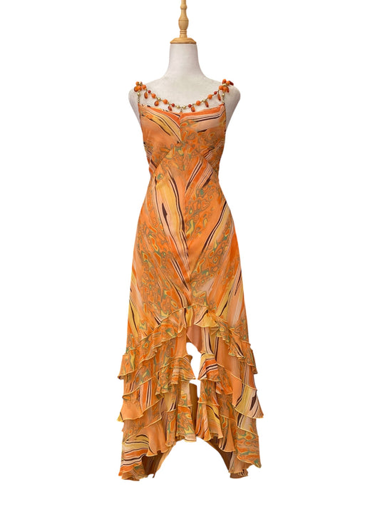 100% silk sunset dress