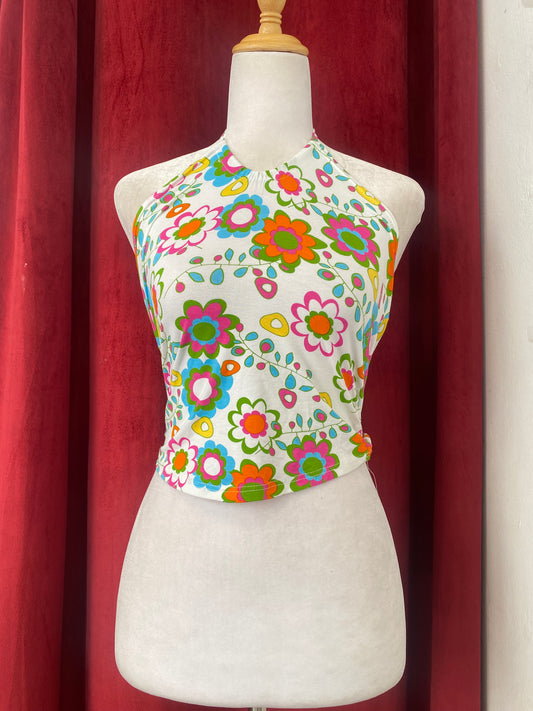 White floral summer top
