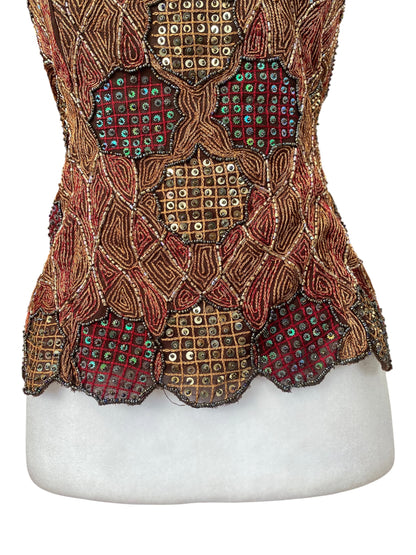 100% silk handbeaded corset ✨