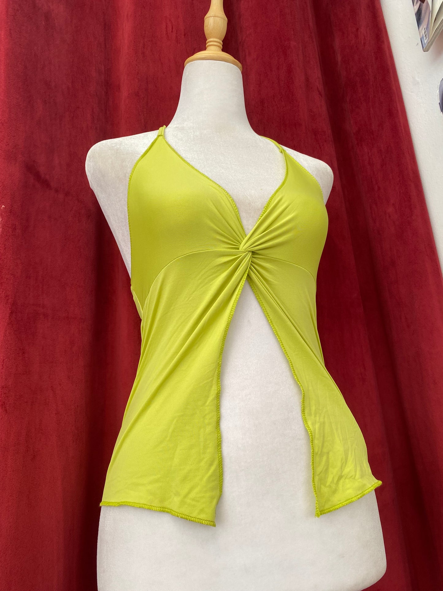 Light green y2k halter top