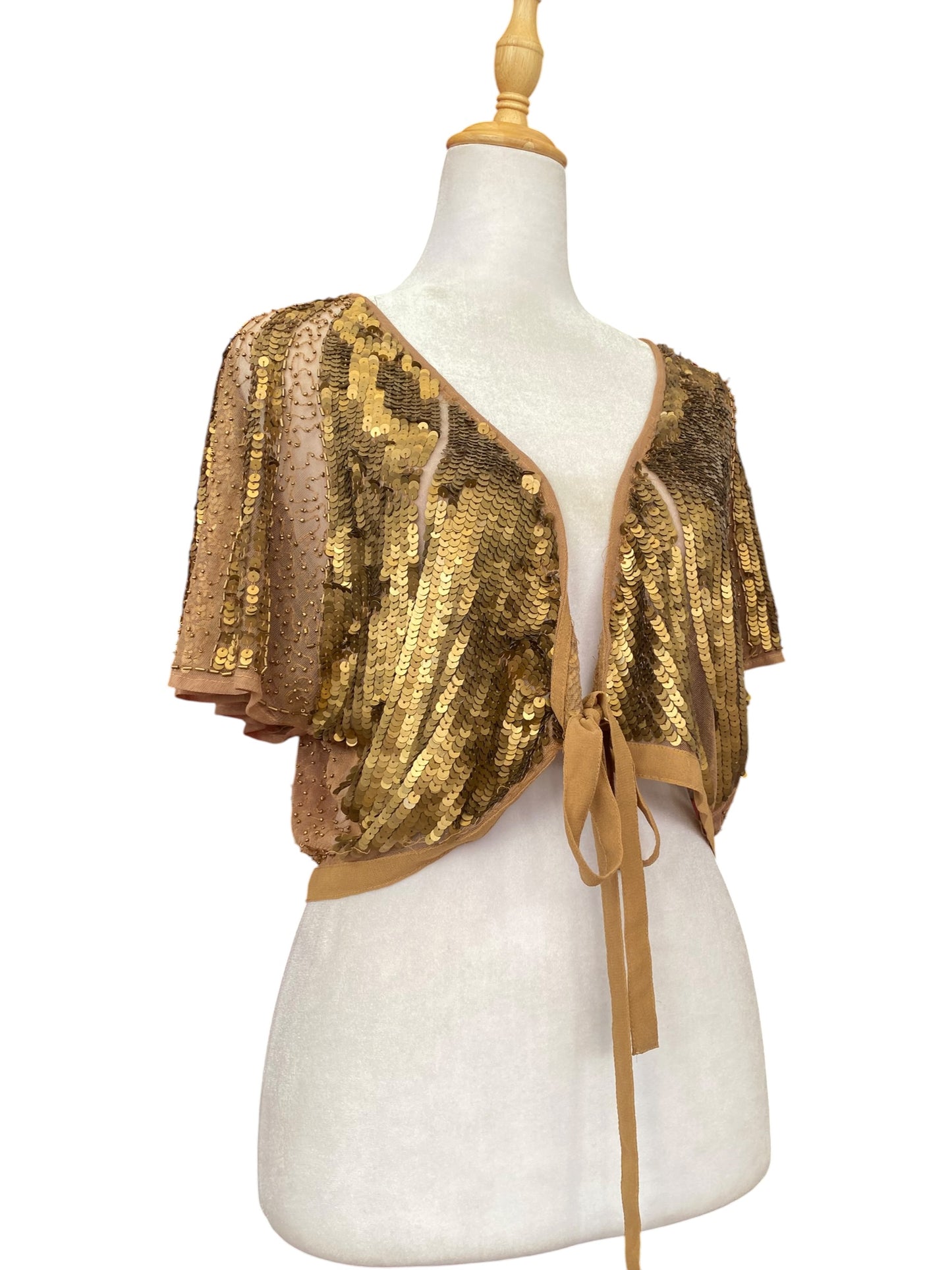 Handbeaded gold bolero