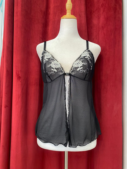 Noir Fleur sheer top