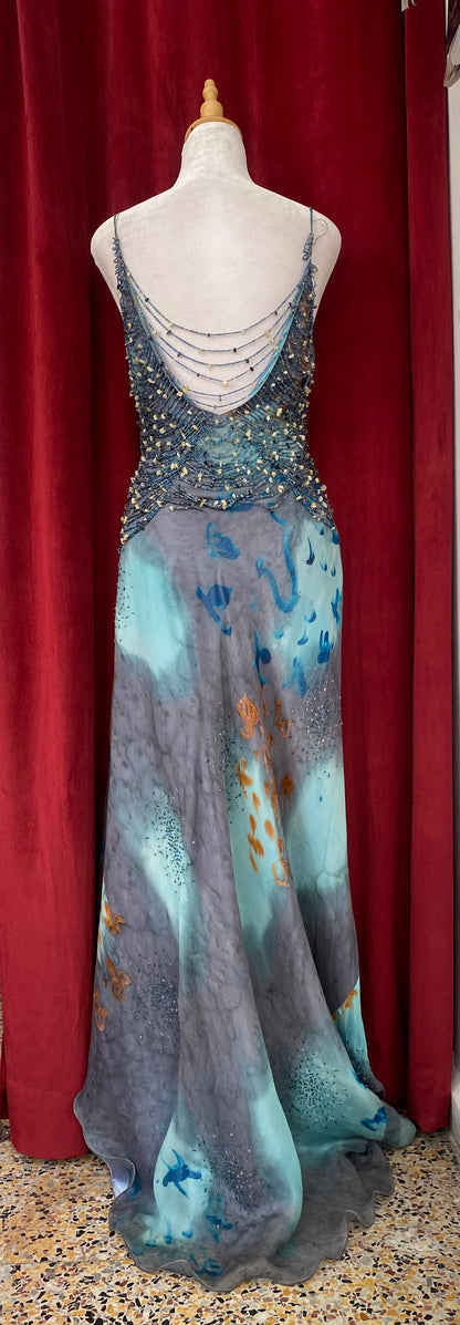 Celestial Mirage Crystal Mermaid Gown
