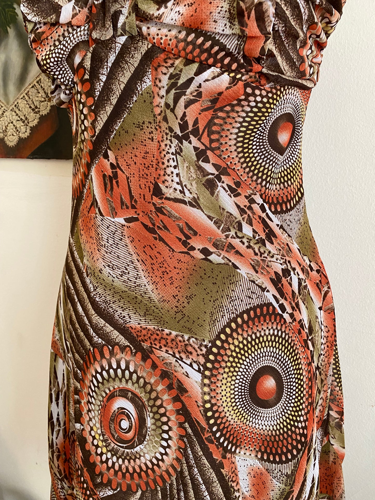 Brand new ruffled multicoloured dress