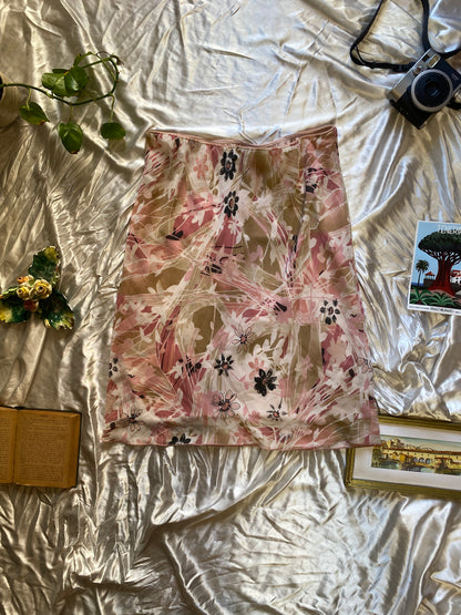 Summer multicoloured pink skirt