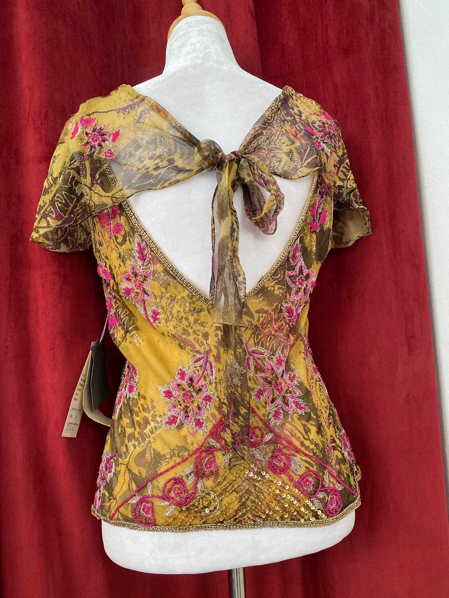 100% silk handbeaded luxury blouse