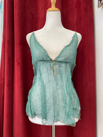 100% silk seafoam whisper sheer top
