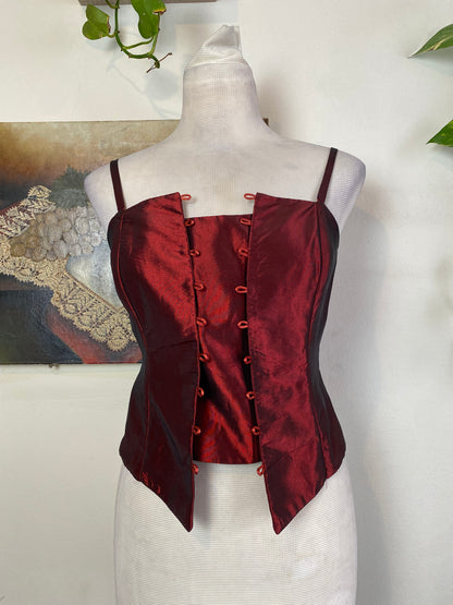 Liquid organza cherry corset 🍒