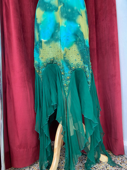 100% silk mermaid handbeaded gown 🧜