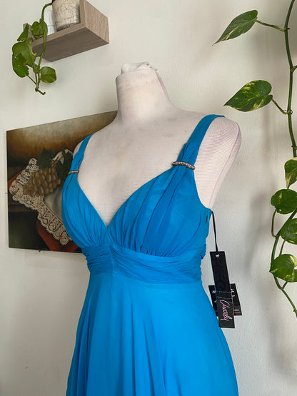 100% silk brand new mini blue dress