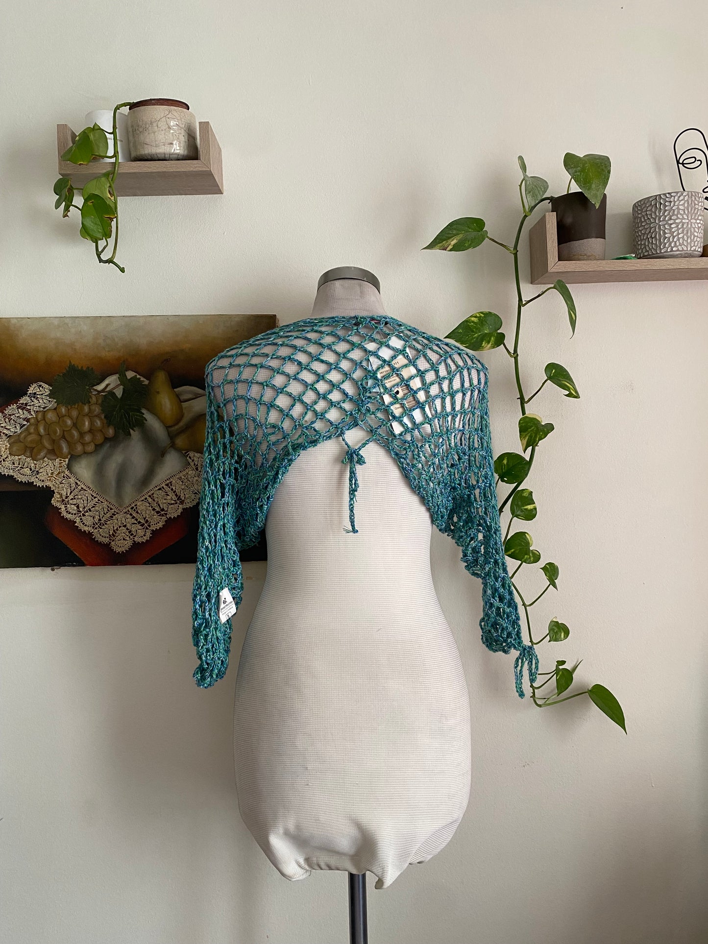 Brand new baby blue knitted summer bolero