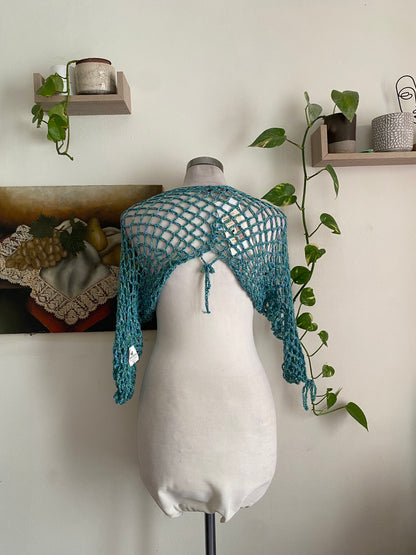 Brand new baby blue knitted summer bolero