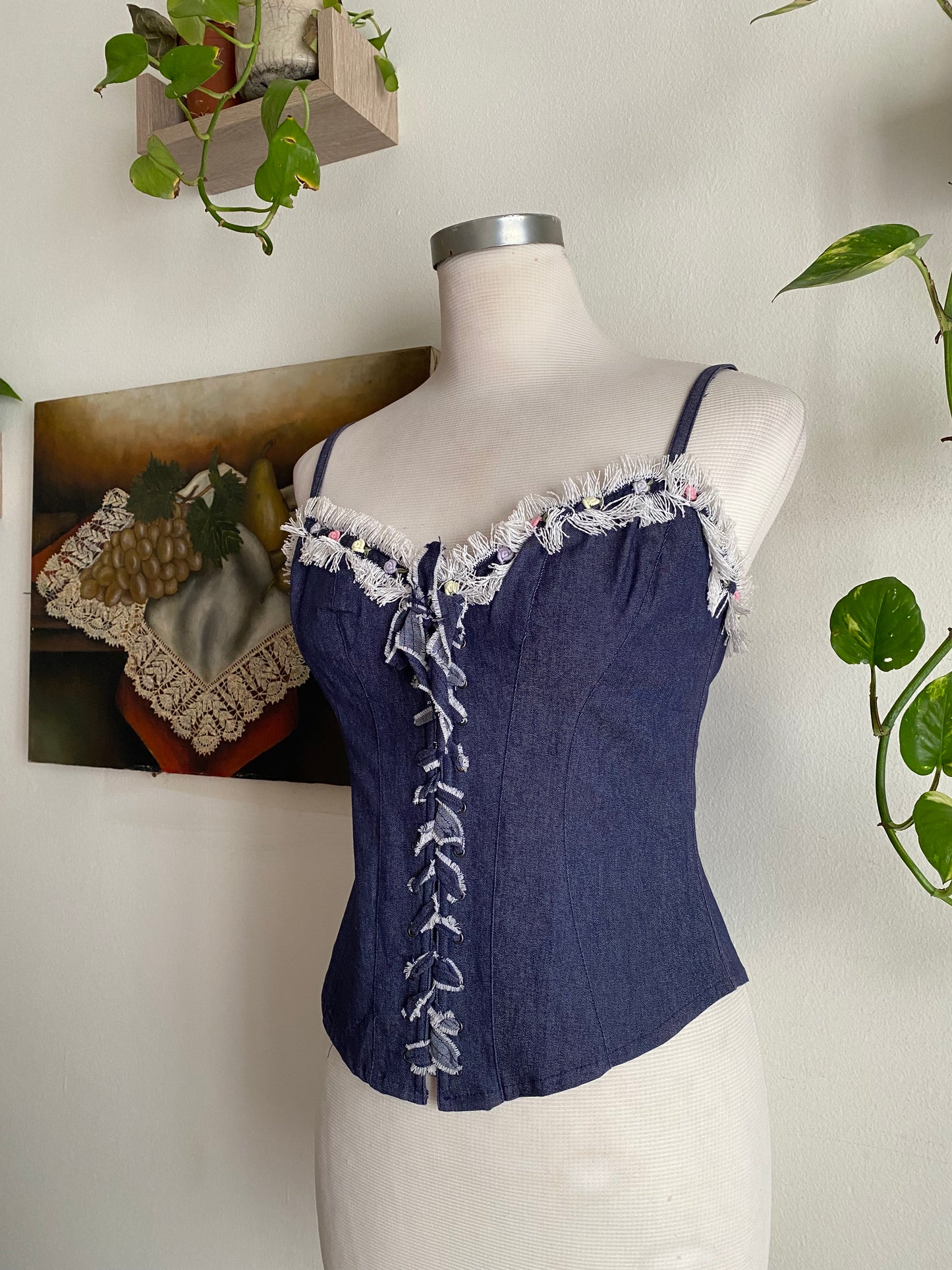 Denim Zinas couture brand new corset