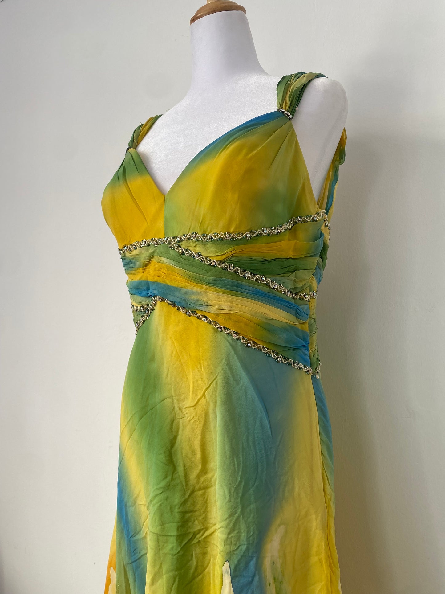 100% silk brand new multicoloured gown