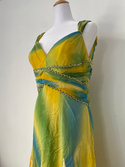100% silk brand new multicoloured gown