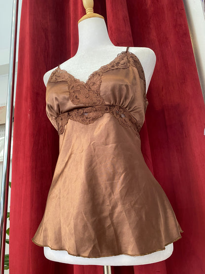 Chocolate satin cami top 🍫