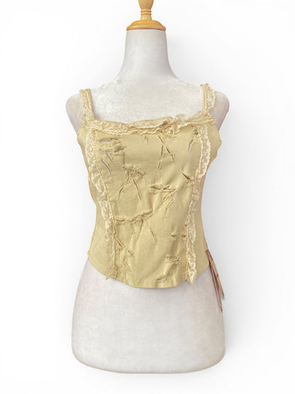 Open back beige corset