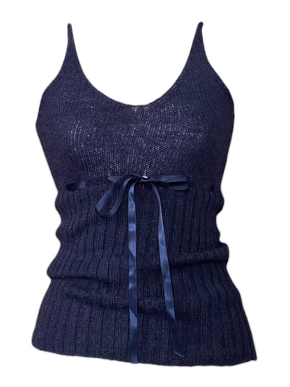 Motivi dark blue crochet top