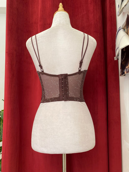 Dark brow flower corset