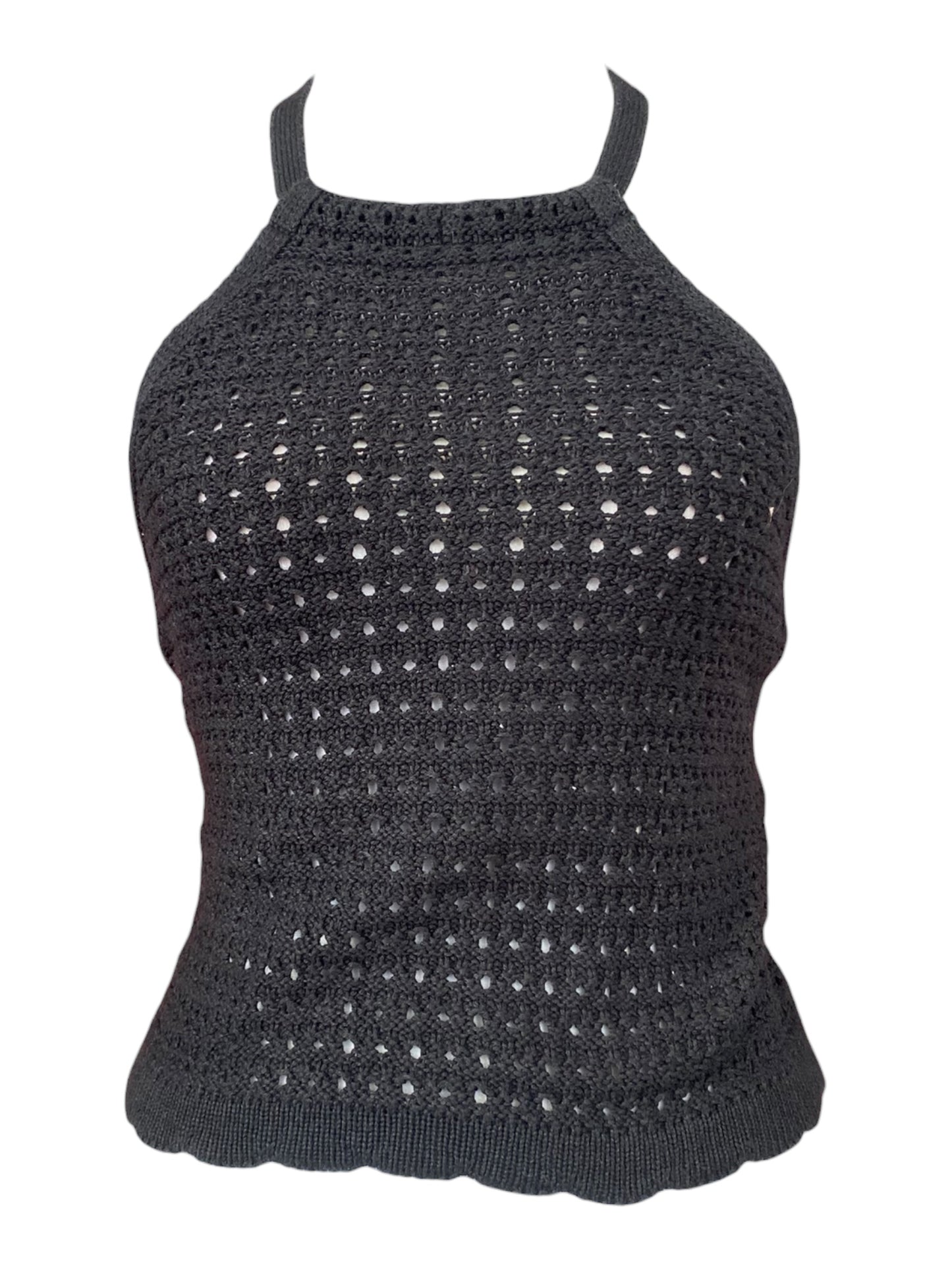 Crochet black halter top