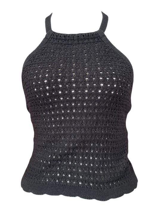 Crochet black halter top