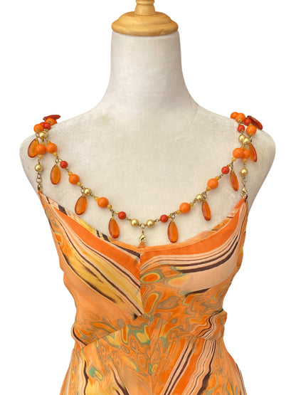 100% silk sunset dress