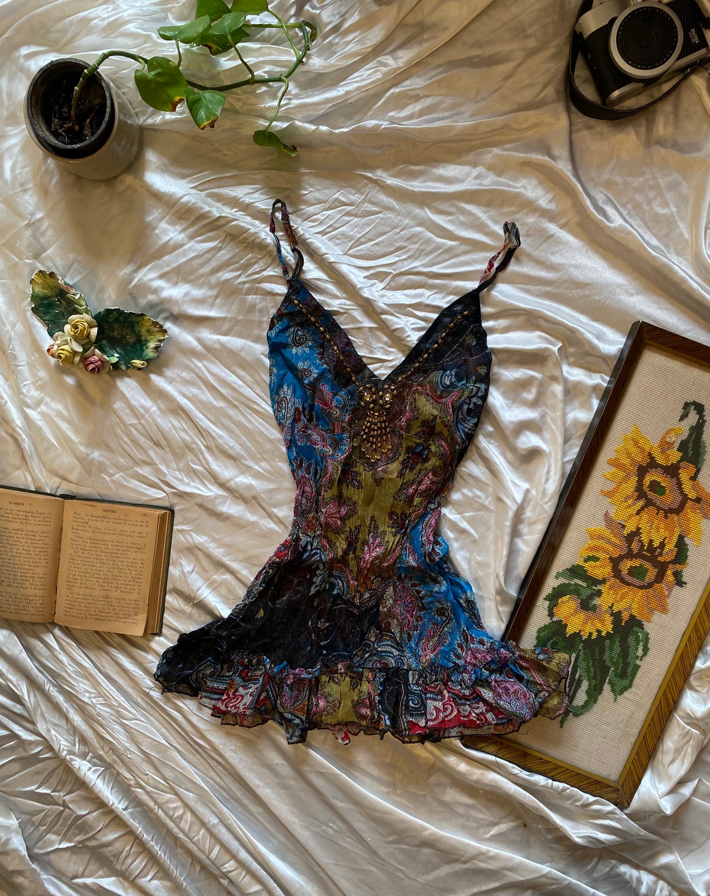 Silk based brand new multicoloured top