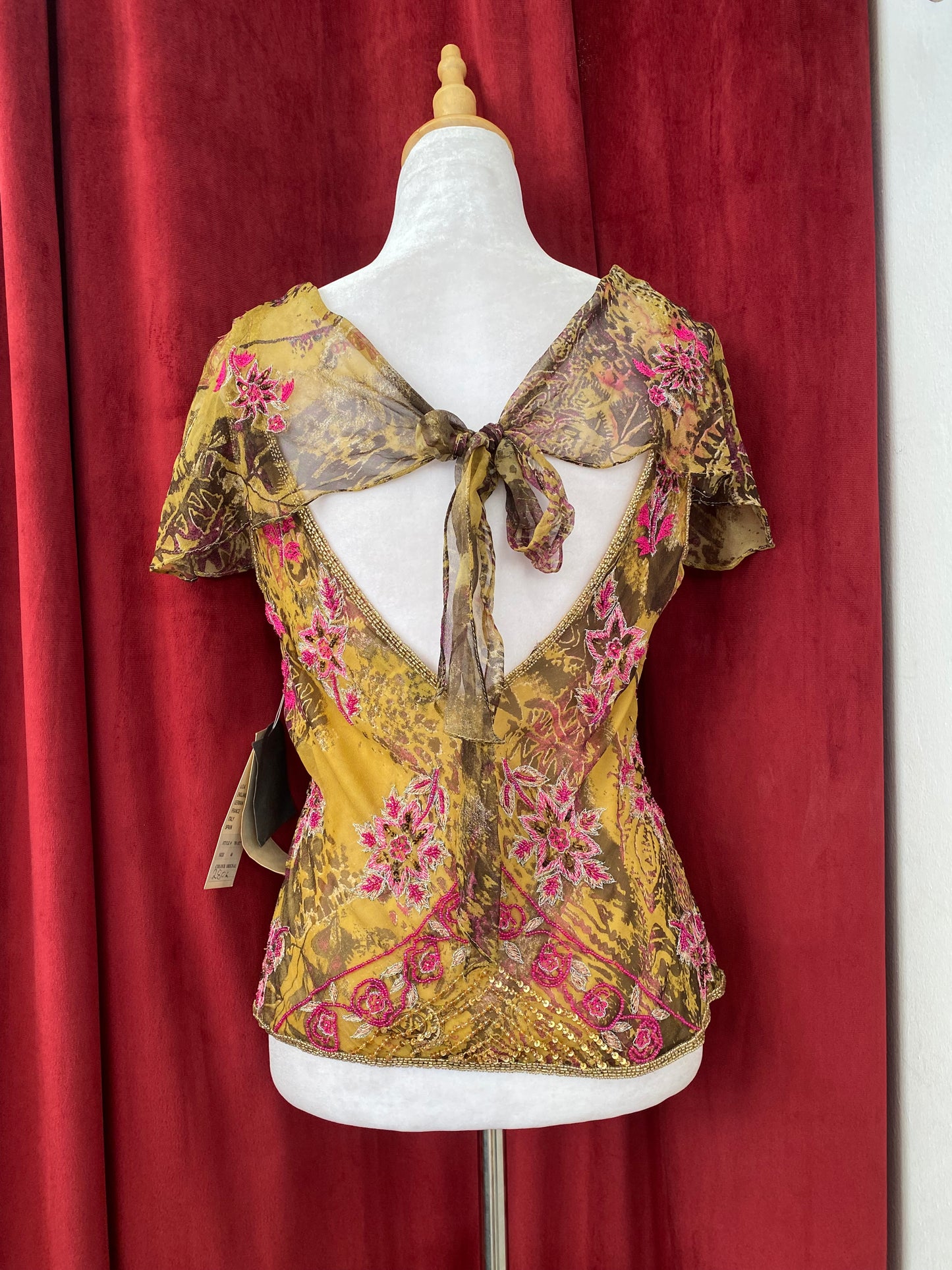 100% silk handbeaded luxury blouse