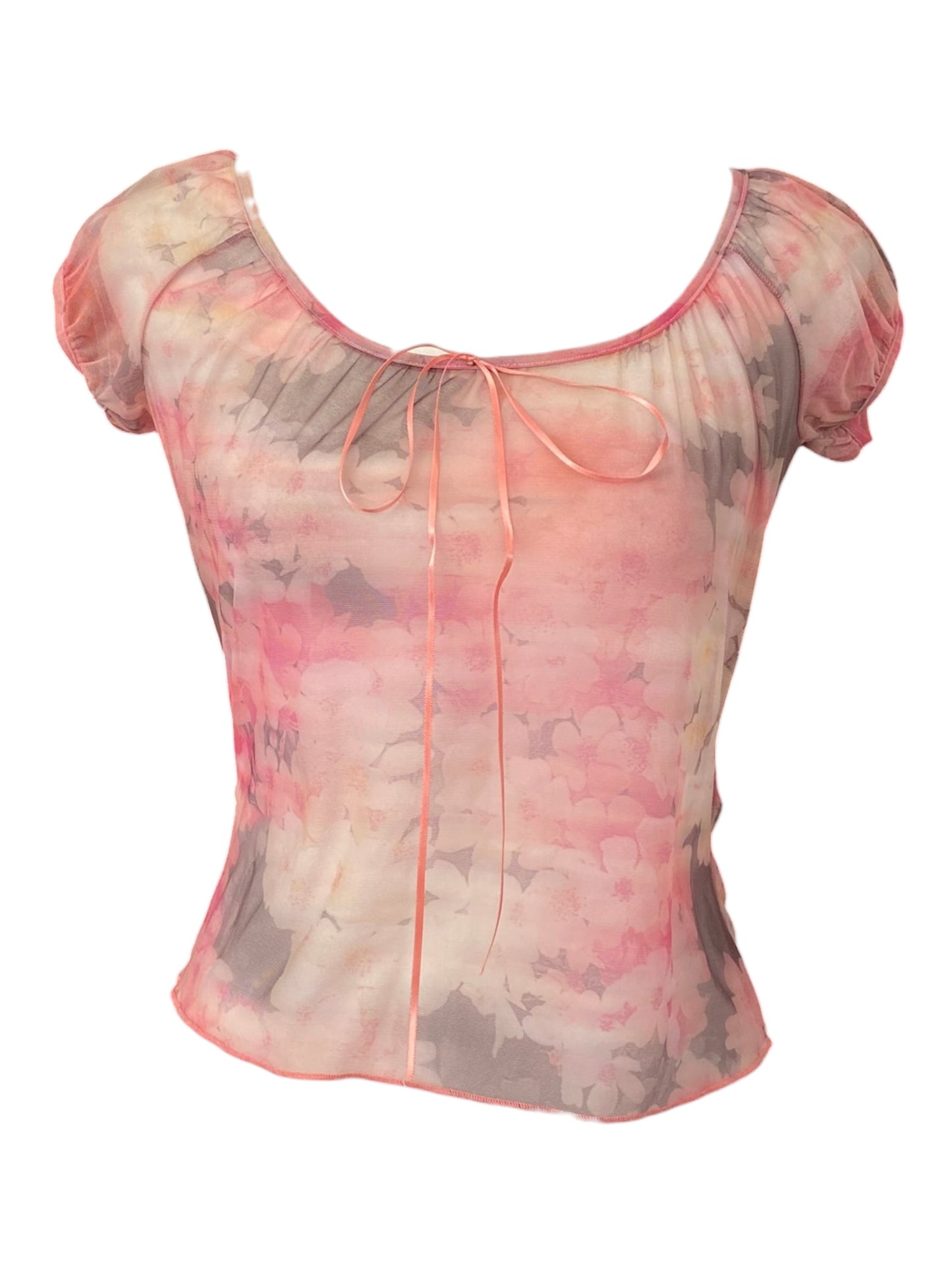 See through floral pink top 💐