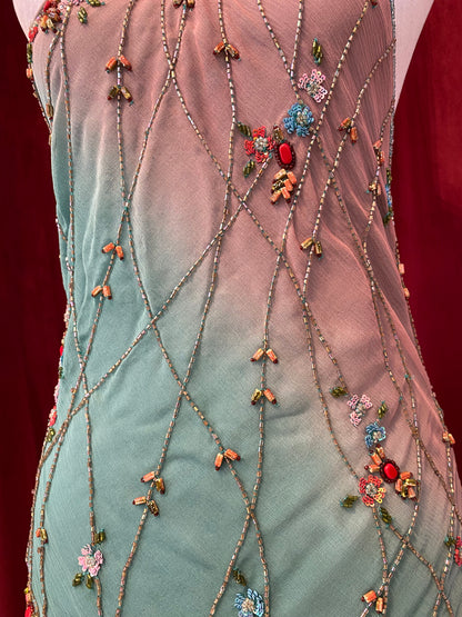 100% silk brand new multicoloured open back top 💐