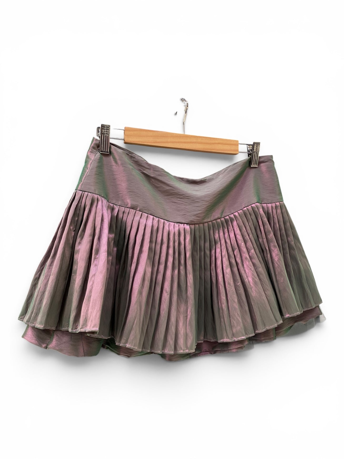 Holographic purple mini skirt