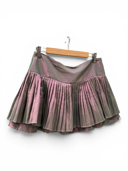 Holographic purple mini skirt