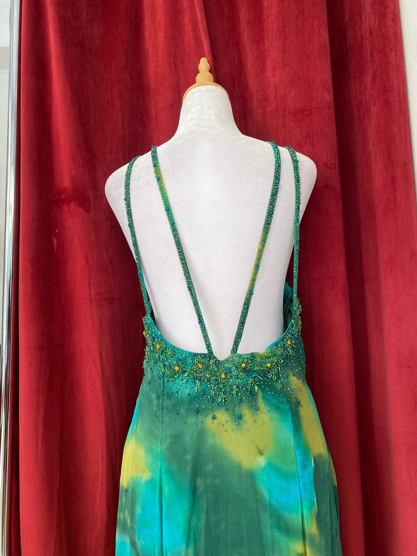 100% silk mermaid handbeaded gown 🧜