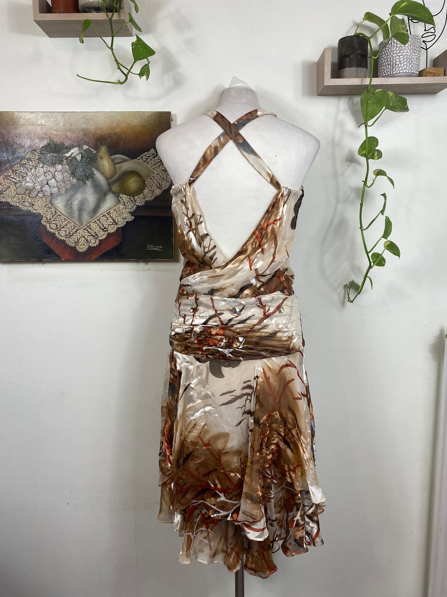 Brand new silk leopard dress