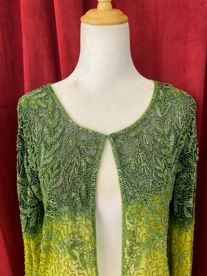 100% silk handbeaded luxurious cardigan 💚