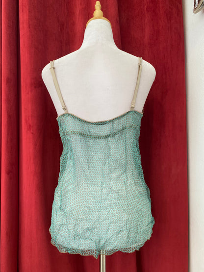 100% silk seafoam whisper sheer top