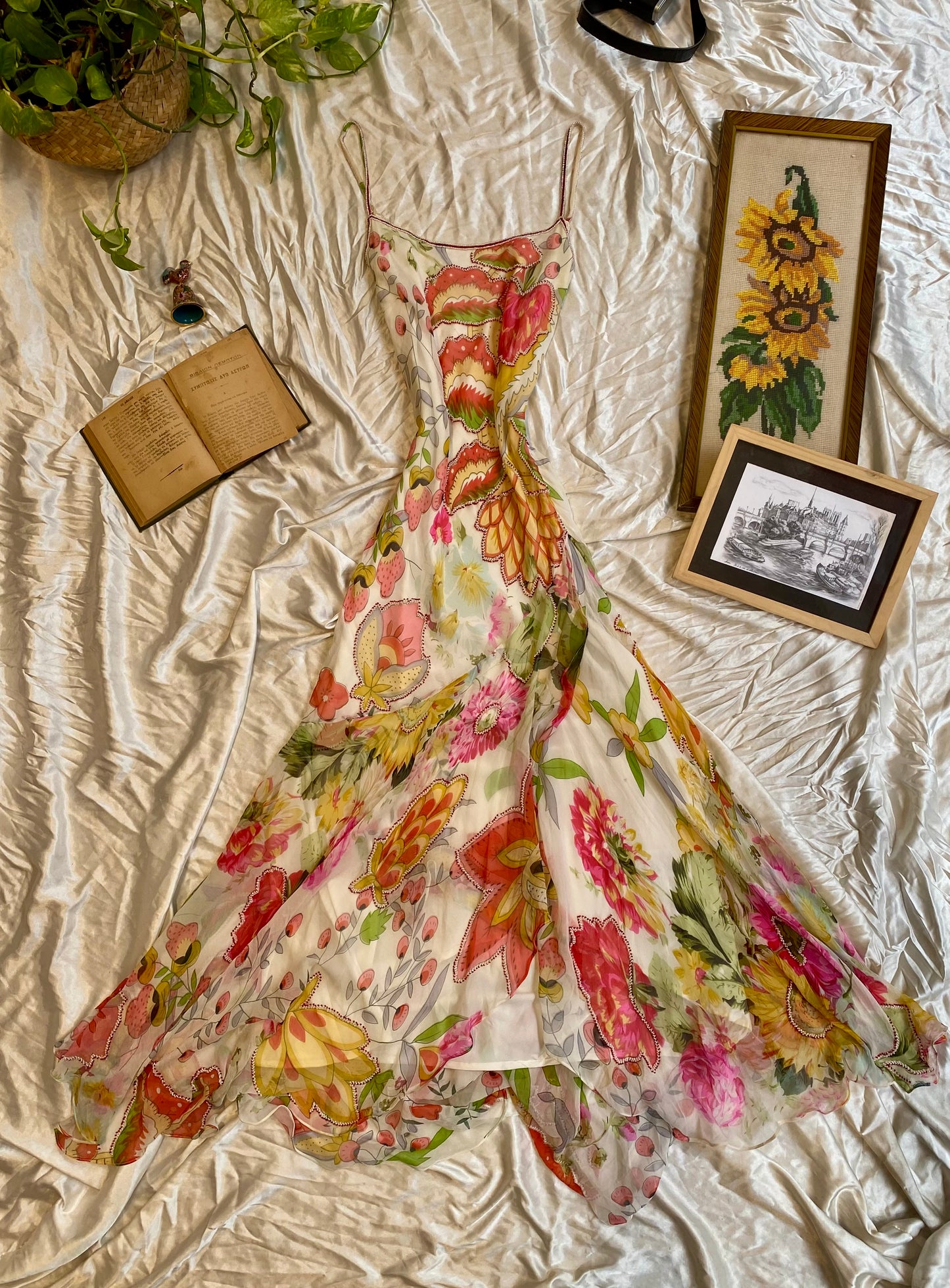100% silk “the garden “ gown