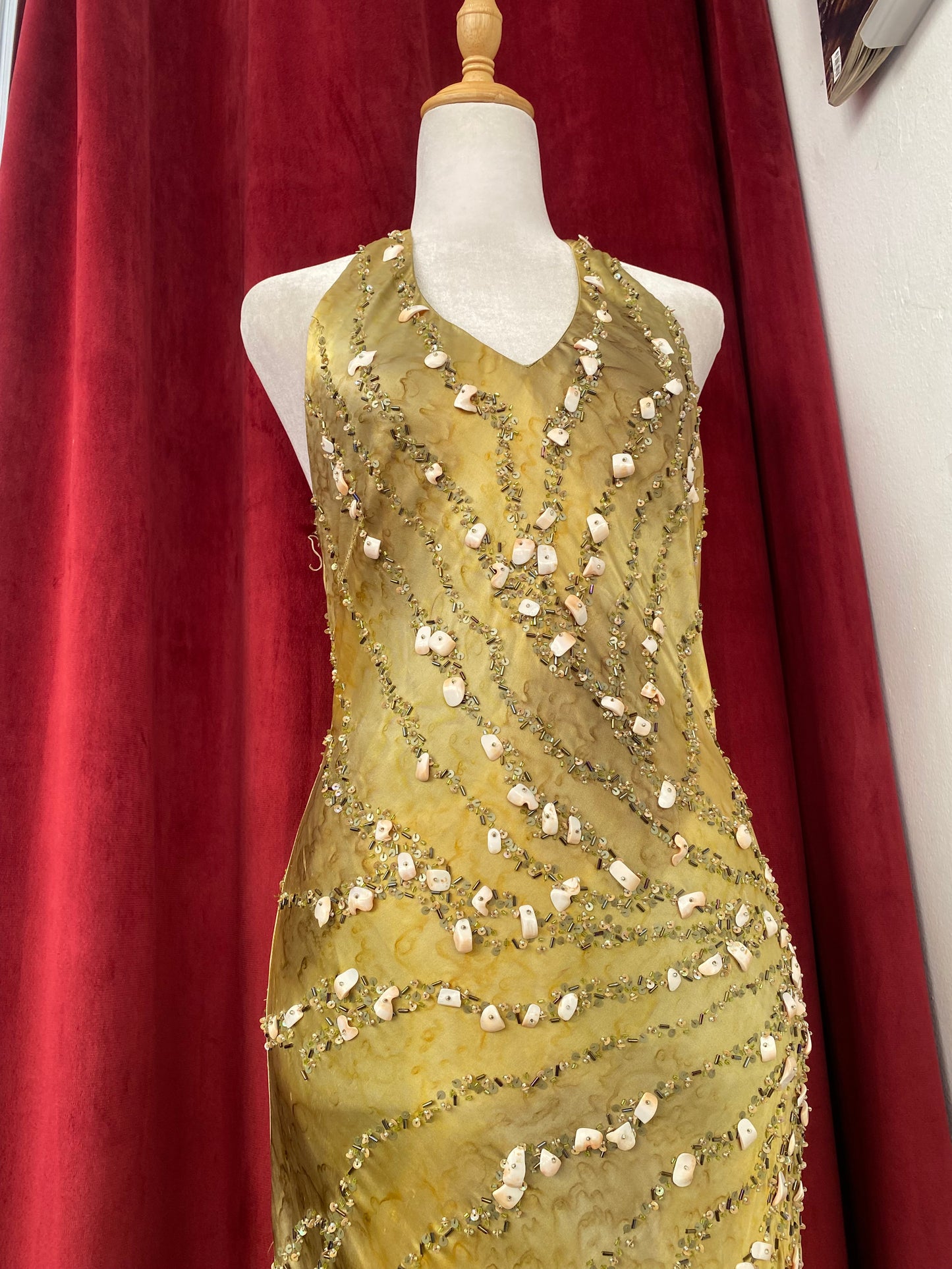 Olive Opulence Crystal Gown