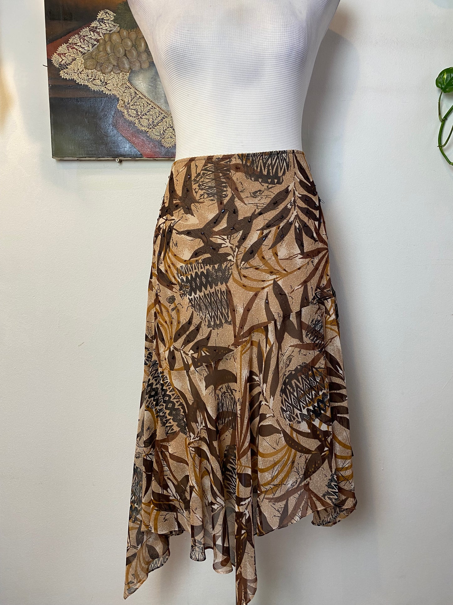 Sequin brown summer skirt