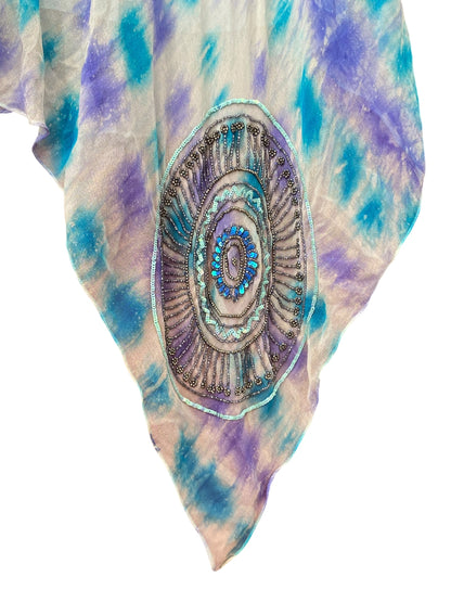 100% silk aftershock blue skirt