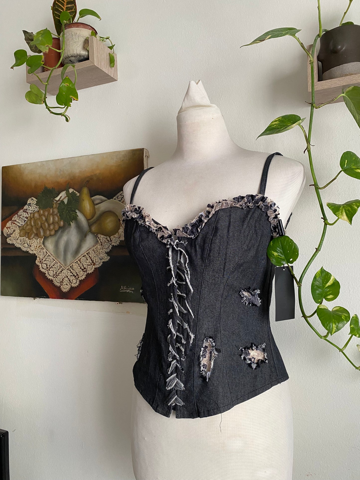 Denim Zinas couture brand new corset
