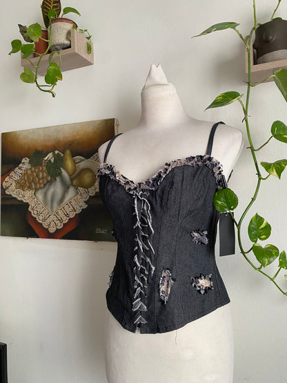 Denim Zinas couture brand new corset