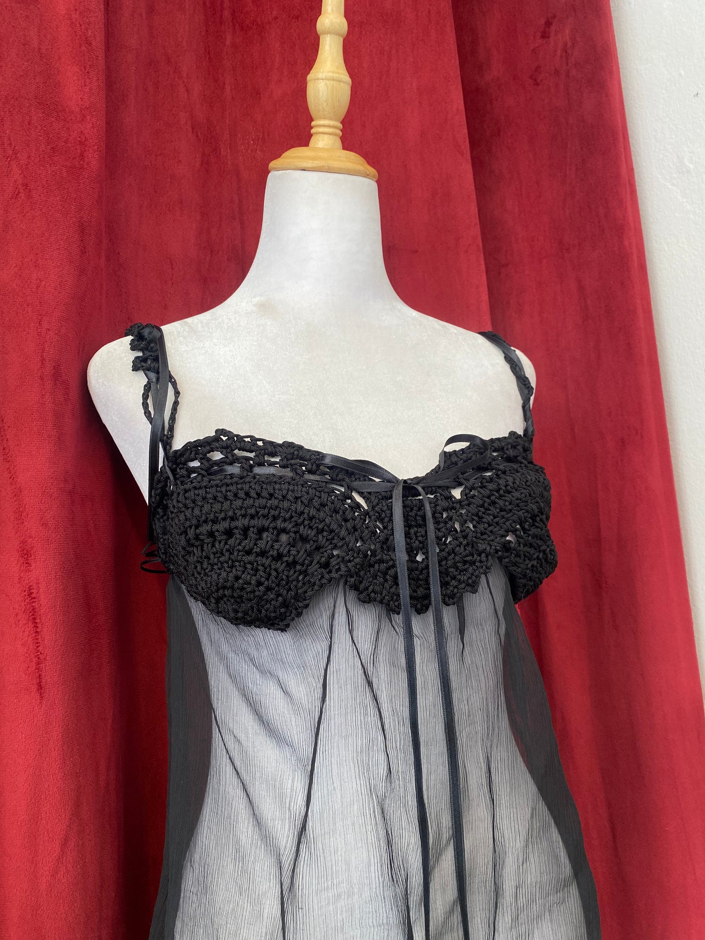 Crochet black see through top 🖤