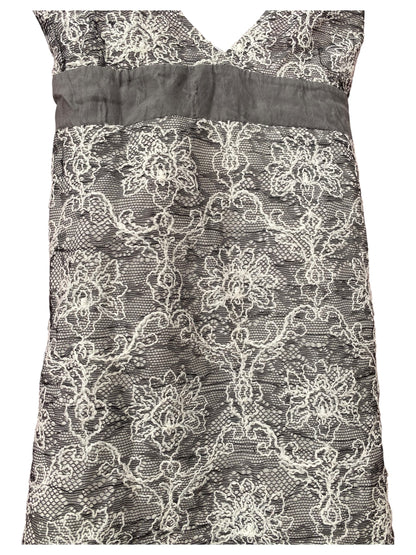 Grey embroidered summer top