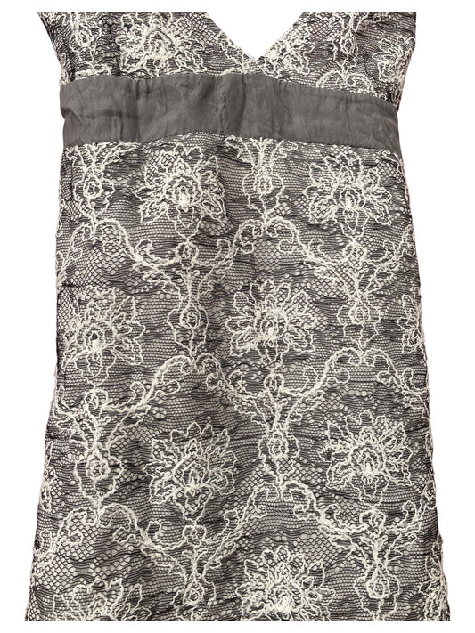 Grey embroidered summer top