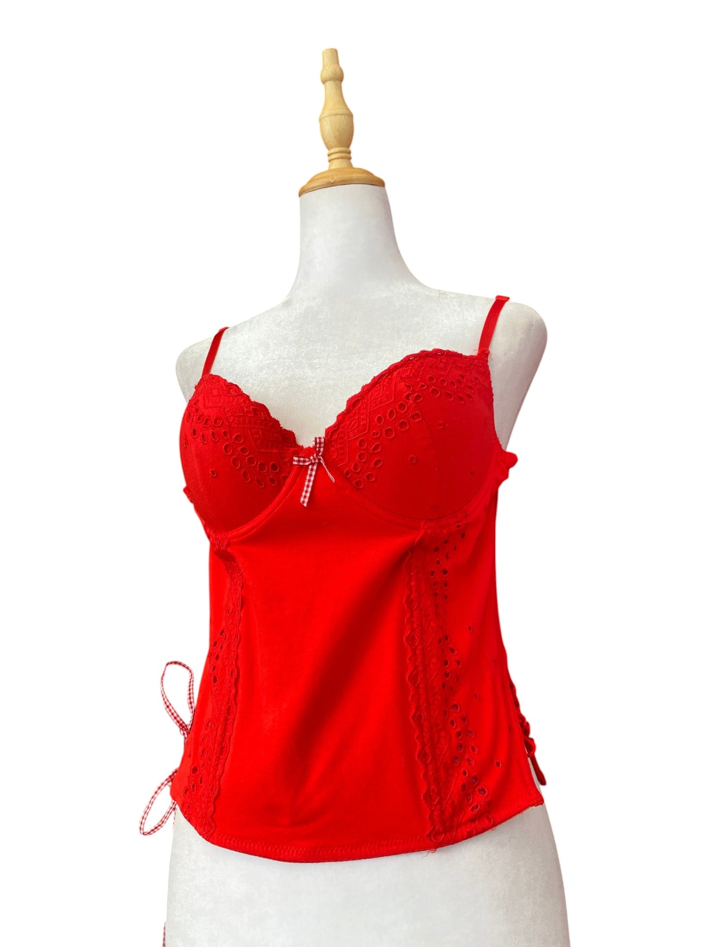 Red lace up corset 💋