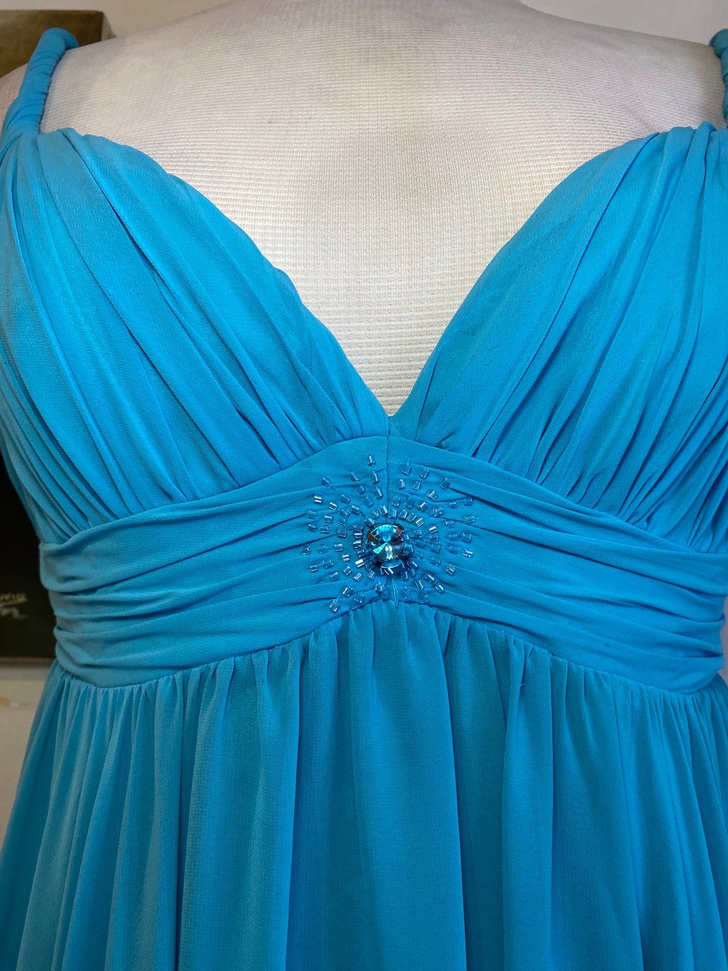 100% silk brand new blue mini dress