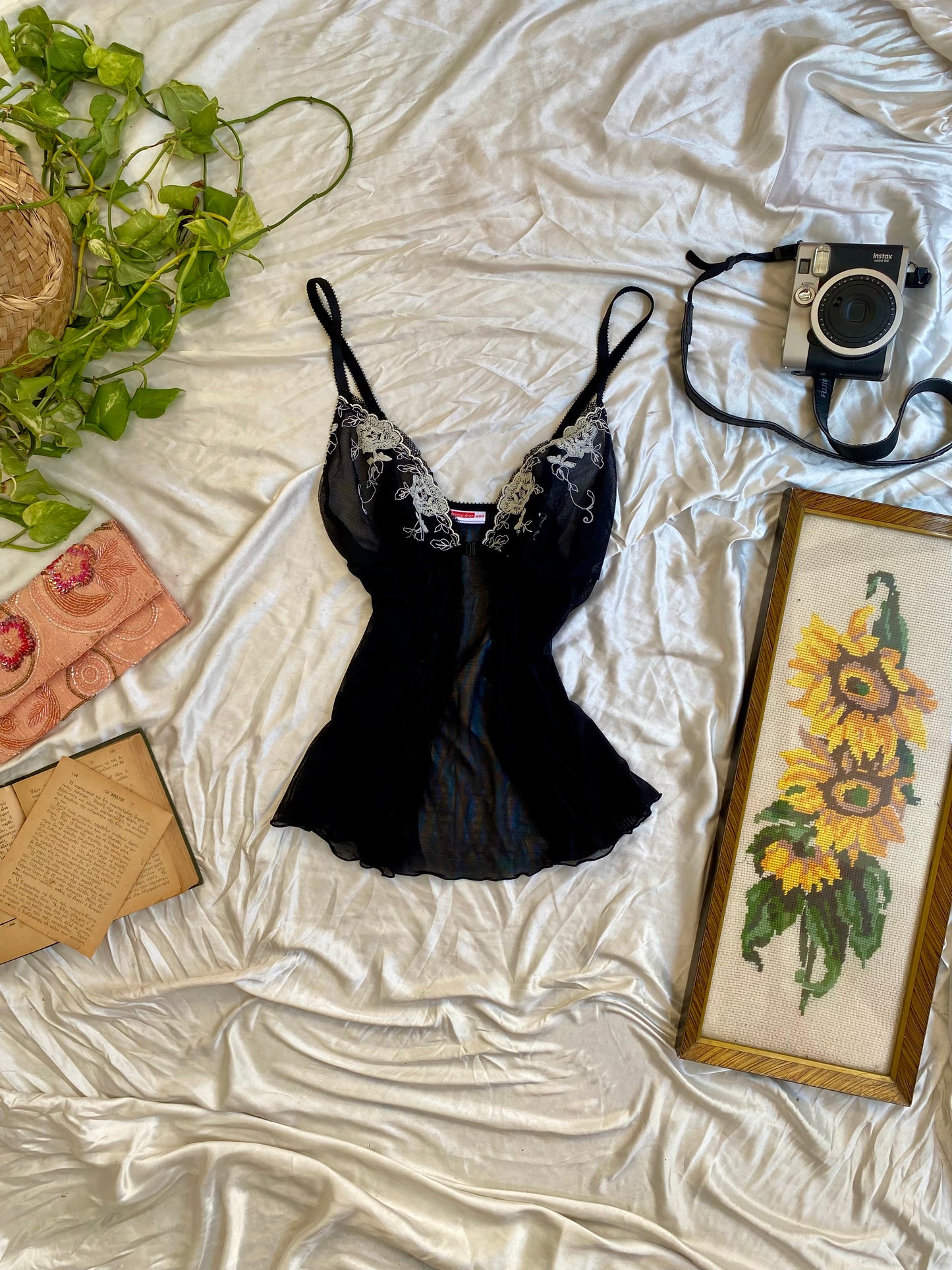 Noir Fleur sheer top