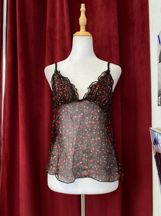 Lingerie see through top with floral details 💐